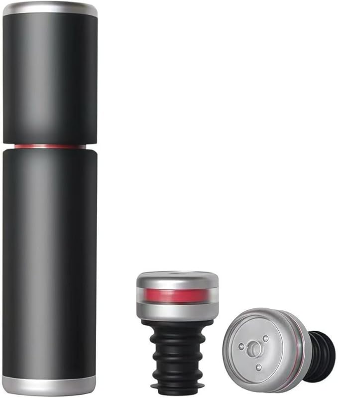 Wine Saver Vacuum Pump with 2 Stoppers, Wine Stopper & Preserver, Reusable Bottle Sealer Keeps Fresh (3)