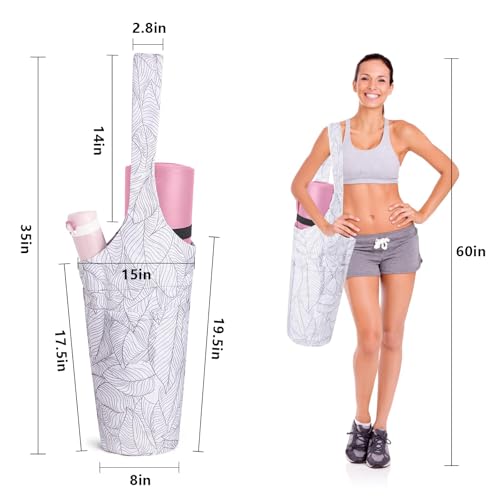 IwIeIaIrI Yoga Mat Bag for Women with Large Size Pocket and Zipper Pocket,Yoga Gifts Accessories with Adjustable Shoulder ...