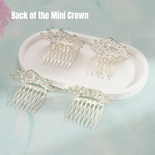 Mini Tiaras Crown with Hair Comb Mini Tiara Bulk Crown Princess Crystal Shiny Tiaras Headbands for Women Hair Accessories ...