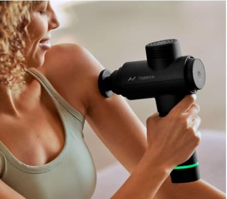 Hyperice Hypervolt 2 Black - Featuring Quiet Glide Technology - Handheld Percussion Massage Gun | 3 Speeds, 5 Interchangea...