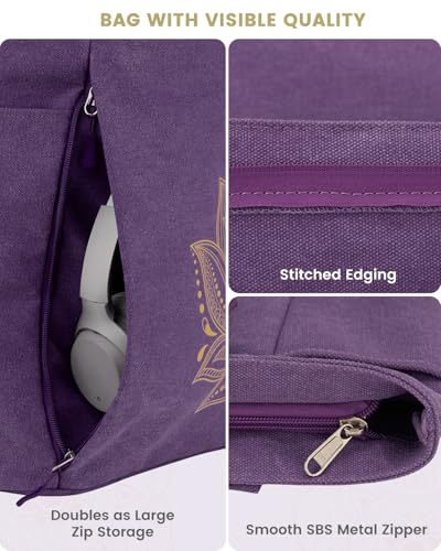 Gonex Yoga Mat Bag, Large Tote Bag with Multi Pockets for Women Men, Canvas Mat Carrier, Full Zipper Easy Access for Pilat...