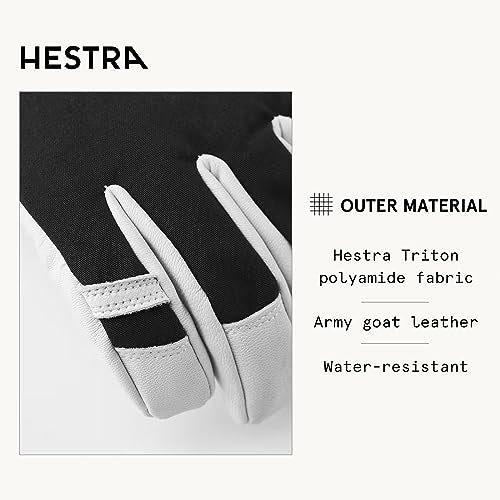 Hestra Army Leather Heli Ski Glove, 5-Finger Snow Glove for Skiing & Snowboarding for Men & Women