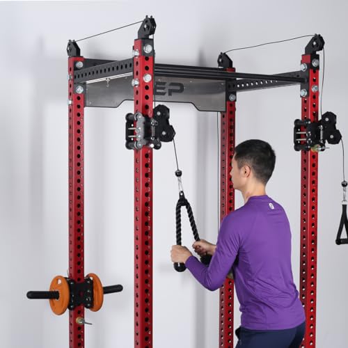 Tricep Rope 27 & 36 inches 2 Colors Fitness Attachment Cable Machine Pulldown Heavy Duty Coated Nylon Rope with Solid Rubb...