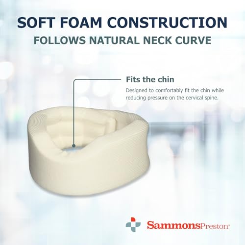 Sammons Preston Universal Contour Cervical Brace, Adjustable Hook and Loop Closure, For Neck Strain, Injury, or Post-Op Su...