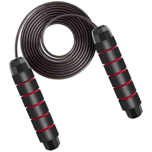 Adjustable Jump Rope for Fitness – Tangle-Free Speed Rope with Comfortable Foam Handles Detachable Metal Bar for Cardio, W...