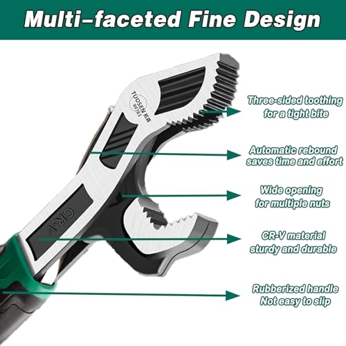 Groword 2PC Adjustable Wrench - Auto Size Adjusting, 0.6"-1.38" (7-35MM) Self-Adjusting Quick Wrench for Car, Bicycle & Pl...