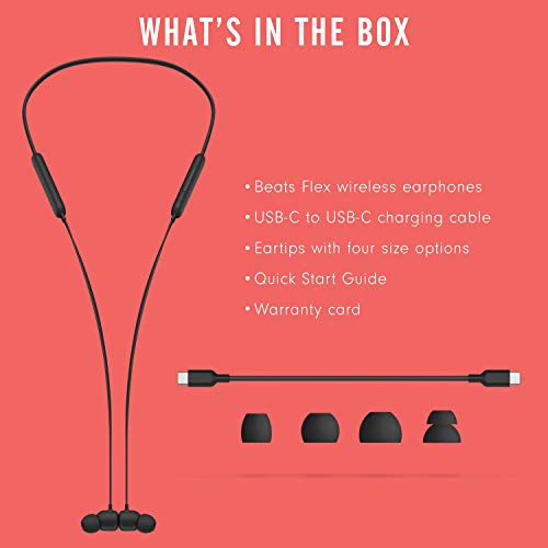 Beats Flex Wireless Earbuds - Apple W1 Headphone Chip, Magnetic Earphones, Class 1 Bluetooth, 12 Hours of Listening Time, ...