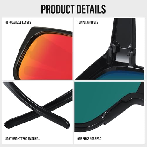Fit Over Glasses Sunglasses for Men Polarized Sun Glasses Sports Wrap for Driving Cycling Running UV400 Protection