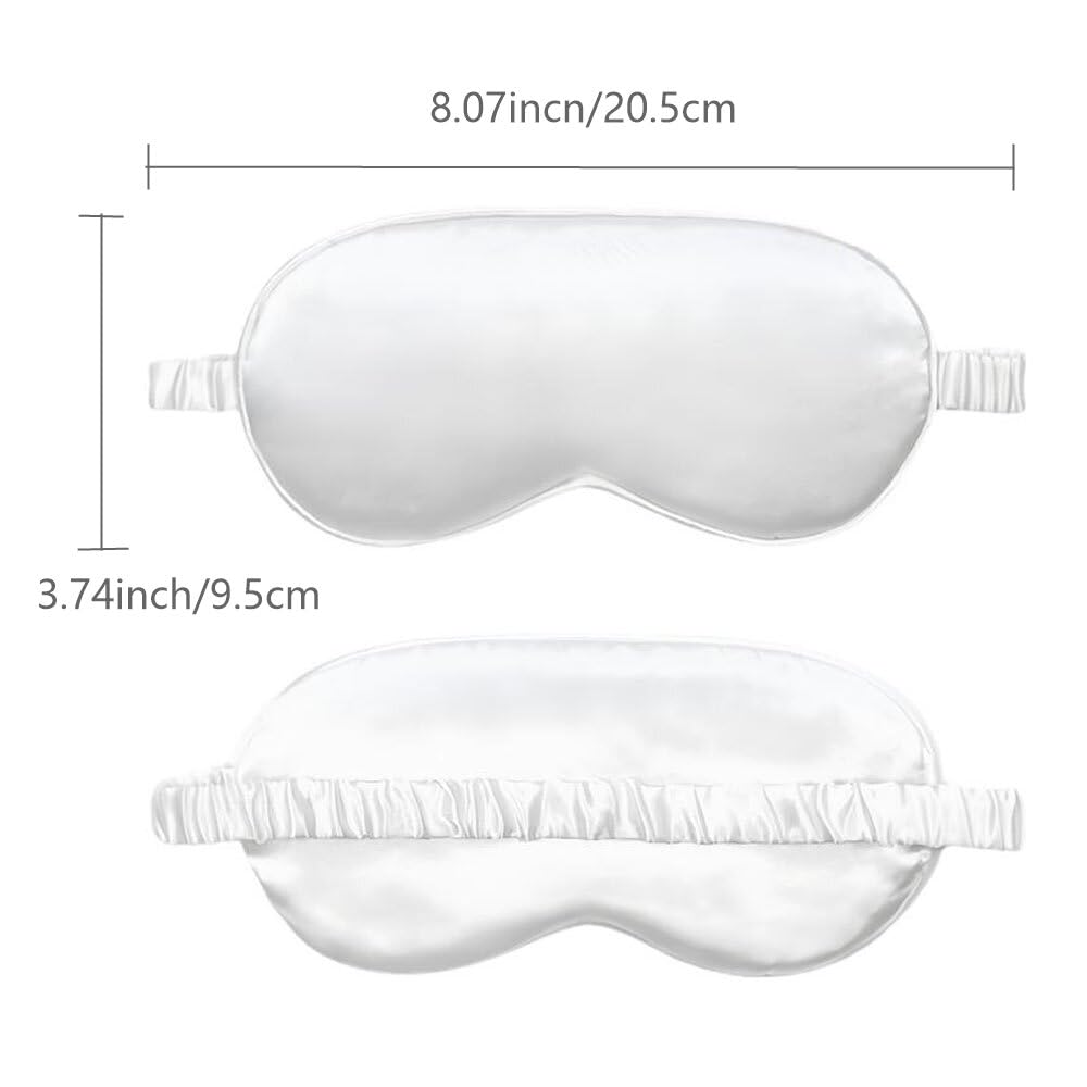 10 Pack Sleep Mask,Silk Eye Mask,for Night Sleeping,Office, Travel,Party Games,Suitablefor Men/Women (White)