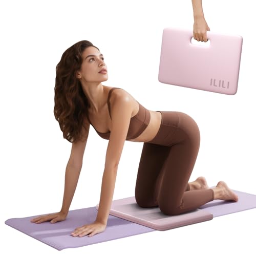 ILILI Yoga Knee Pad Foldable, TPE Soft Pad 24*17*0.5inch (Folding Size 17*12*1inch) for Knee Push-ups, Plank Support＆Elbo...