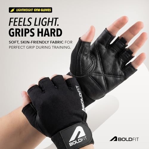 Boldfit Gym Gloves for Men & Women with Wrist Support Accessories for Weightlifting, Training, Exercise, Cycling Gloves, B...