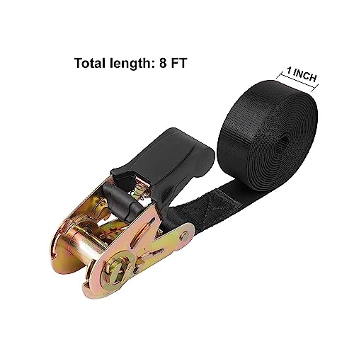 Endless Ratchet Tie Down Straps Heavy Duty Cargo Tie Downs, Sturdy Nylon Black Strap Down Ratcheting Securing Straps, Trac...