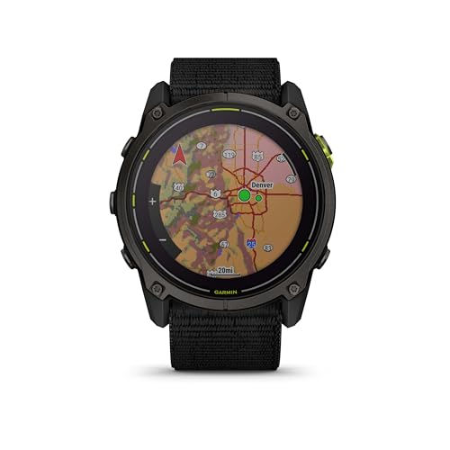 Garmin Enduro 3, Solar, Sapphire Multisport GPS Smartwatch Carbon Gray DLC Titanium with Black Ultrafit Nylon Strap, Fitne...