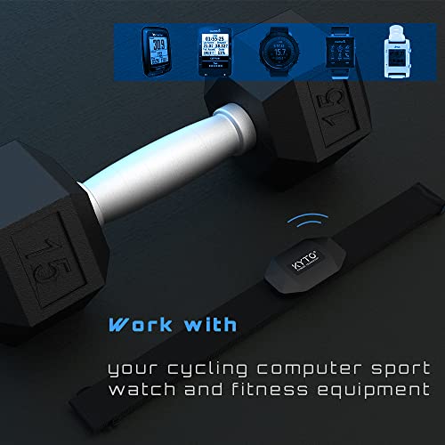 KYTO Heart Rate Monitor Chest Strap - ANT+ & Dual Bluetooth 4.0 HR Sensor Compatible with Peloton, Zwift, Garmin, Strava, ...