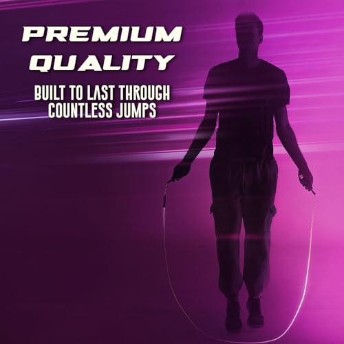 Elite Jumps - Light Show LED Jump Rope - For Kids & Adults - Durable & Lightweight - Adjustable Length & USB Rechargeable...