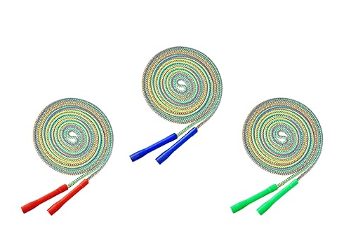 20FT LAON Korean Double Dutch Jump Rope, 20ft (6m) Long, Colorful Rainbow Braided Design Thick Rope with Non-Slip Handles,...
