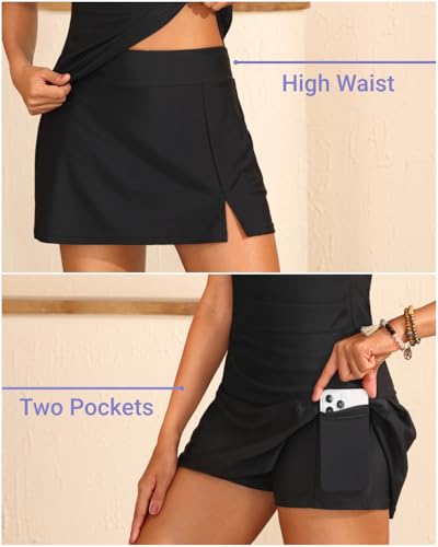 Women Tankini Swimsuits with Skirt - Two Piece Tummy Control Bathing Suit with Pockets Loose Fit 2025 Swimwear