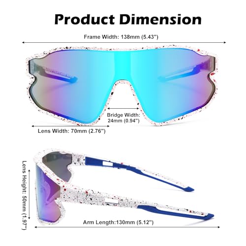 GLARDEFE Kids Baseball Sunglasses - Youth Baseball Sunglasses for Boys Girls - Sports Softball Shades Age 6-14