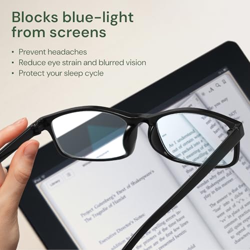 Gaoye Reading Glasses Men - Blue Light Blocking Lenses, TR90 Frames, UV400 - Eyeglasses with Clear Vision