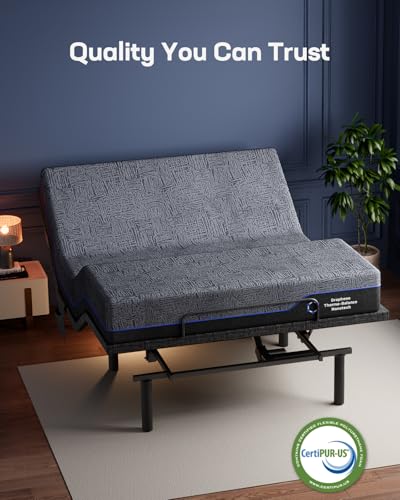Marsail NS1 Massage Adjustable Base with Mattress Set, Queen Adjustable Bed Frame + 12-inch Cooling Gel Memory Foam Mattre...