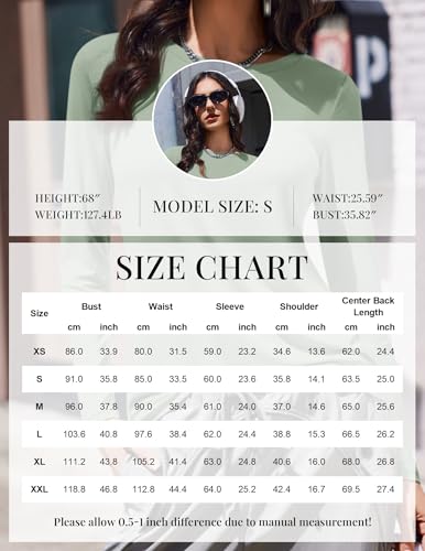 Ekouaer 3 Pack Long Sleeve Shirts for Women Crew Neck Thermal Tops Lightweight Base Layer Undershirt Tees 2025 S-XXL