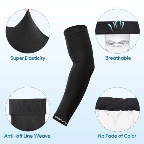 APEXUP Cooling Arm Sleeves for Men Women, UV Sun Protection UPF 50, Volleyball Arm Sleeves Compression Sleeves for Outdoor