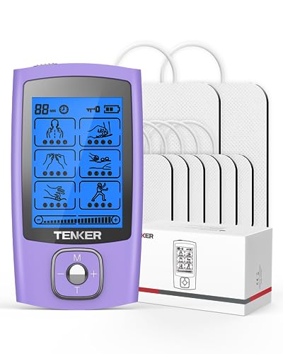 TENKER TENS Unit Muscle Stimulator, 24 Modes TENS EMS Machine for Pain Relief Therapy/Pain Management, Rechargeable Electr...