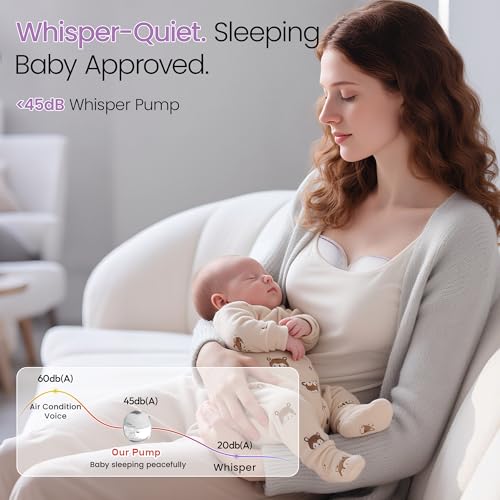 Breast Pump Hands Free, Wearable Breastfeeding Pump with 4 Modes & 9 Levels, Portable Electric Breast Pump, Strong Suctio...