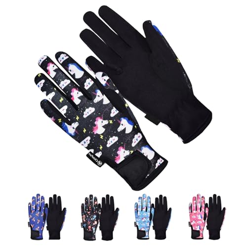 ChinFun Horse Riding Gloves Equestrian Gloves Kids for Boys Girls Horseback Grip Gloves Youth Children Rider Mitts Riding ...