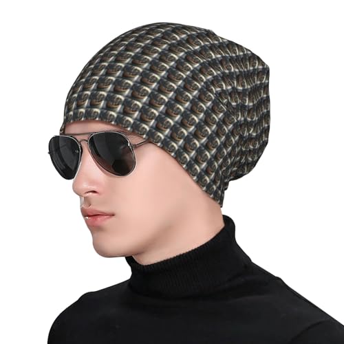 sackhg Nordic Pirate Ship Print Winter Beanie Hat Men Women Soft Lightweight Thermal Cap for Outdoor Skiing Wear Black