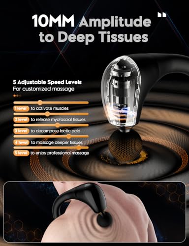 FVZ Massage Gun with Upgraded Extension Handle, 10MM Massage Gun Deep Tissue, Back Massager, Muscles/Neck/Shoulders/Waist/...