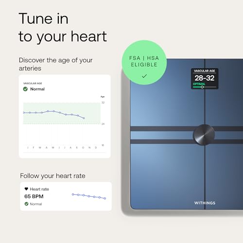 WITHINGS Body Comp - Scale for Body Weight and Complete Body Analysis, Wi-Fi & Bluetooth, Baby Digital Scale, Accurate Vis...