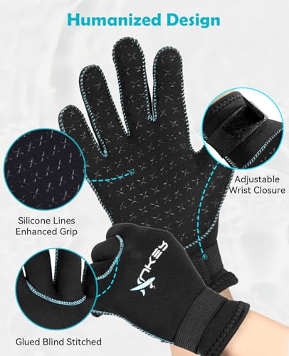 XUKER Kids 3mm Neoprene Wetsuit Gloves - Thermal Warmth for Diving, Scuba, Snorkeling, Kayaking & Swimming - Youth Water S...