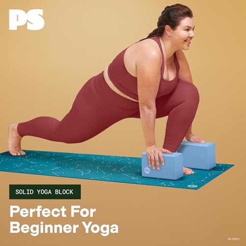 POPSUGAR Yoga Block (Solid, Periwinkle, 4” x 6” x 9”), Lightweight Foam Block for Deep Stretches, Supportive Workout Sessi...