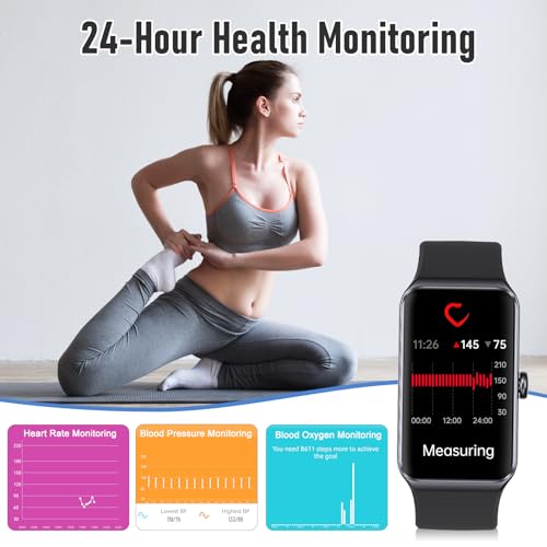 Fitness Tracker with 24/7 Heart Rate,Blood Pressure Sleep Tracking,104 Sports Modes Calories Smart Watch,IP68 Waterproof S...