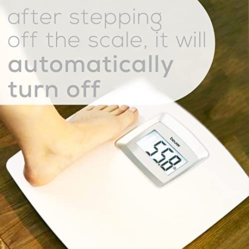 Beurer PS25 Digital Bathroom Scale for Body Weight – 400lb Capacity, Auto-Calibrate, XL Backlit Display – Glass, Precise a...