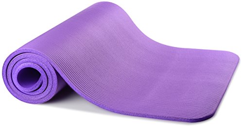 BalanceFrom 1-Inch Thick High-Density Exercise Yoga Mat, Non-Slip Workout Mat with Carry Strap for Men & Women, Ideal for ...
