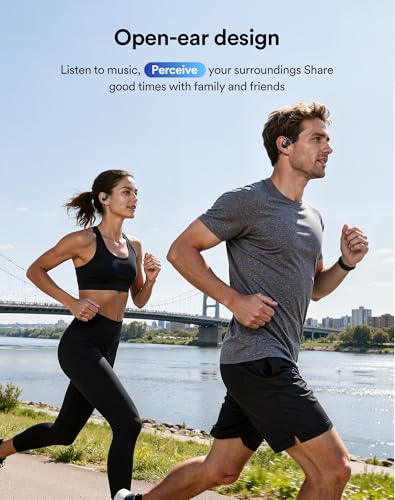 Eigsupia Open Ear Headphones Wireless Bluetooth - 5.3 Bluetooth Earbuds with LED Digital Display, IP54 Waterproof, 36H Pla...
