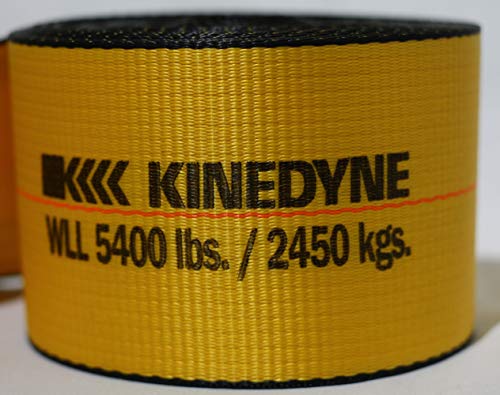 Mytee Products Kinedyne Winch Straps 4" x 30' Gold Heavy Duty Tie Down w/Flat Hooks WLL# 5400 lbs | 4 Inch Cargo Control f...
