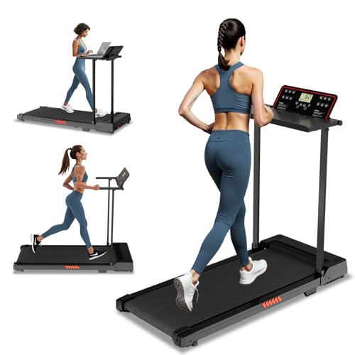 ZPUFDYM Treadmill with Handles, Walking Treadmills for Home Small Spaces, 3.0HP Walking Pad Treadmills with Handle Bar & L...
