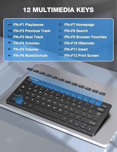 TECKNET Wireless Keyboard and Mouse Combo, Mini Cordless Computer Keyboard and Mouse Set 2.4GHz, Silent Adjustable 1600 DP...