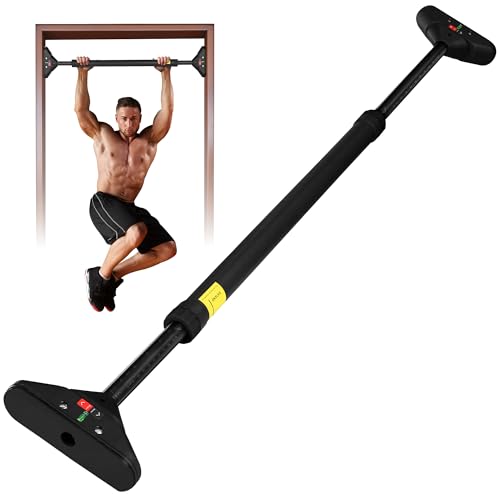 Yes4All Heavy Duty Wall Mounted Pull Up Bar, Over Door Pull Up Bar for Doorway, Multi Grip Chin Up Bar, Sturdy Strength Tr...