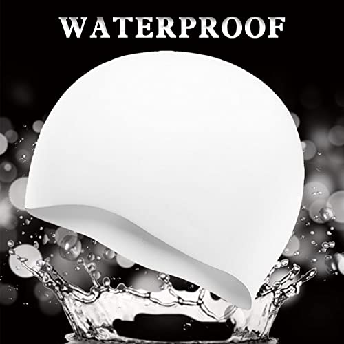 Uttpll Waterproof Silicone Swim Cap, Comfortable Bathing Cap, Swimming Cap for Women and Men, Waterproof Bathing Cap