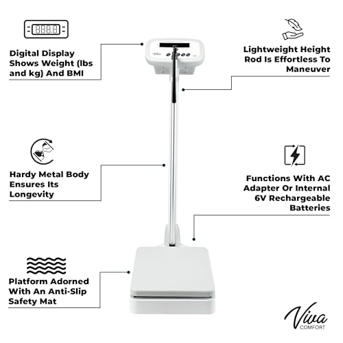 VivaComfort Digital Medical Scale for Body Weight, 660 LBs Weight Capacity Digital Medical Grade Doctor Scale, Professiona...