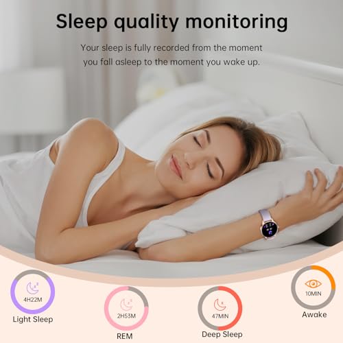 Smart Watch for Women(Answer/Make Calls), 1.27" HD Screen Fitness Tracker with Heart Rate/Sleep Monitor, 130+ Sport Modes ...