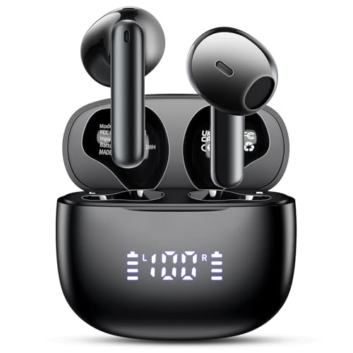 Aiearbu Wireless Earbuds, Bluetooth 5.3 Headphones, 48H LED Display Ear Buds, Bluetooth Earbuds with Noise Cancelling Mic,...