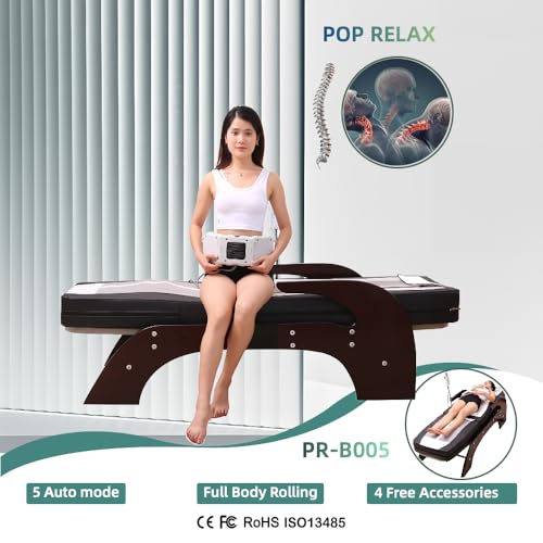 POP RELAX Premium Jade Roller Far Infrared Full Body Massage Bed Table (Black)