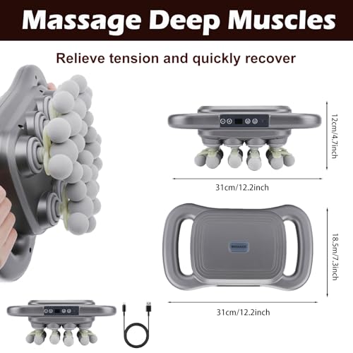 Novotechcal 28-Head Massage Gun Set, Deep Tissue Percussion Massager with 9 Modes and 9 Adjustable Intensities, Quiet Musc...