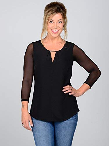 Sleevey Wonders Women’s 3/4 Length Slip-On Mesh Sleeves – Sheer Reversible Arm Cover Up, Cooling Shrug Bolero for Dresses