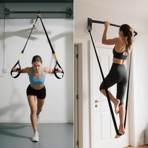 Purife Wall Mounted Pull Up Bar Doorway, Heavy Duty Strength Training Pull-Up & Chin Up Bars for Doorframe, Support Beam o...